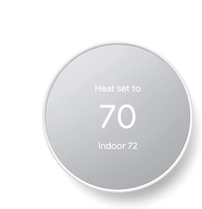 Google Nest thermostat, smart Wi-Fi thermostat, programmable thermostat, white thermostat, energy-efficient thermostat