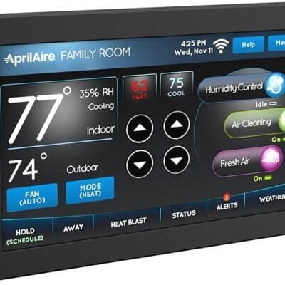 AprilAire 8920W, Wi-Fi programmable thermostat, color touchscreen thermostat, Alexa compatible thermostat, Google Assistant thermostat