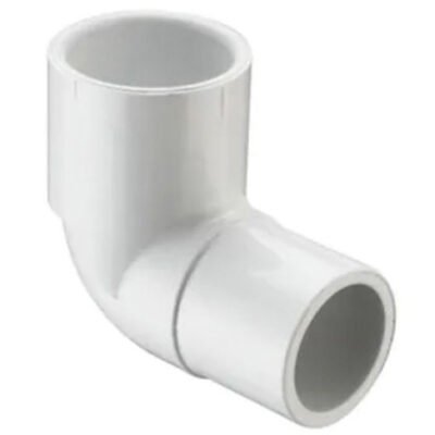 3/4" clear PVC elbow, Online Supply PVC fitting, 90° PVC elbow, spigot x socket elbow, clear PVC pipe fitting