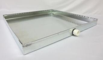 drain pan, 30"x30" drain pan, Crown Products drain pan, 26 gauge drain pan, drain pan with nipple