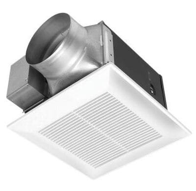 Panasonic FV-30VQ3 WhisperCeiling fan, 290 CFM, quiet, large ceiling mount. Ideal for bathrooms, delivers powerful ventilation with minimal noise.