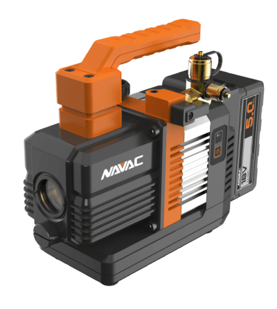 Cordless Vacuum Pump, NAVAC NP2DLM, Battery-Operated Vacuum, Dual-Stage Pump, 2 CFM Vacuum